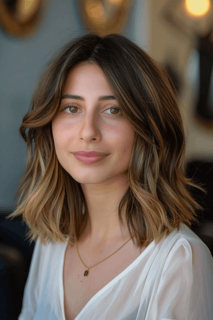 Hairstyles for Round Face Women Design 47